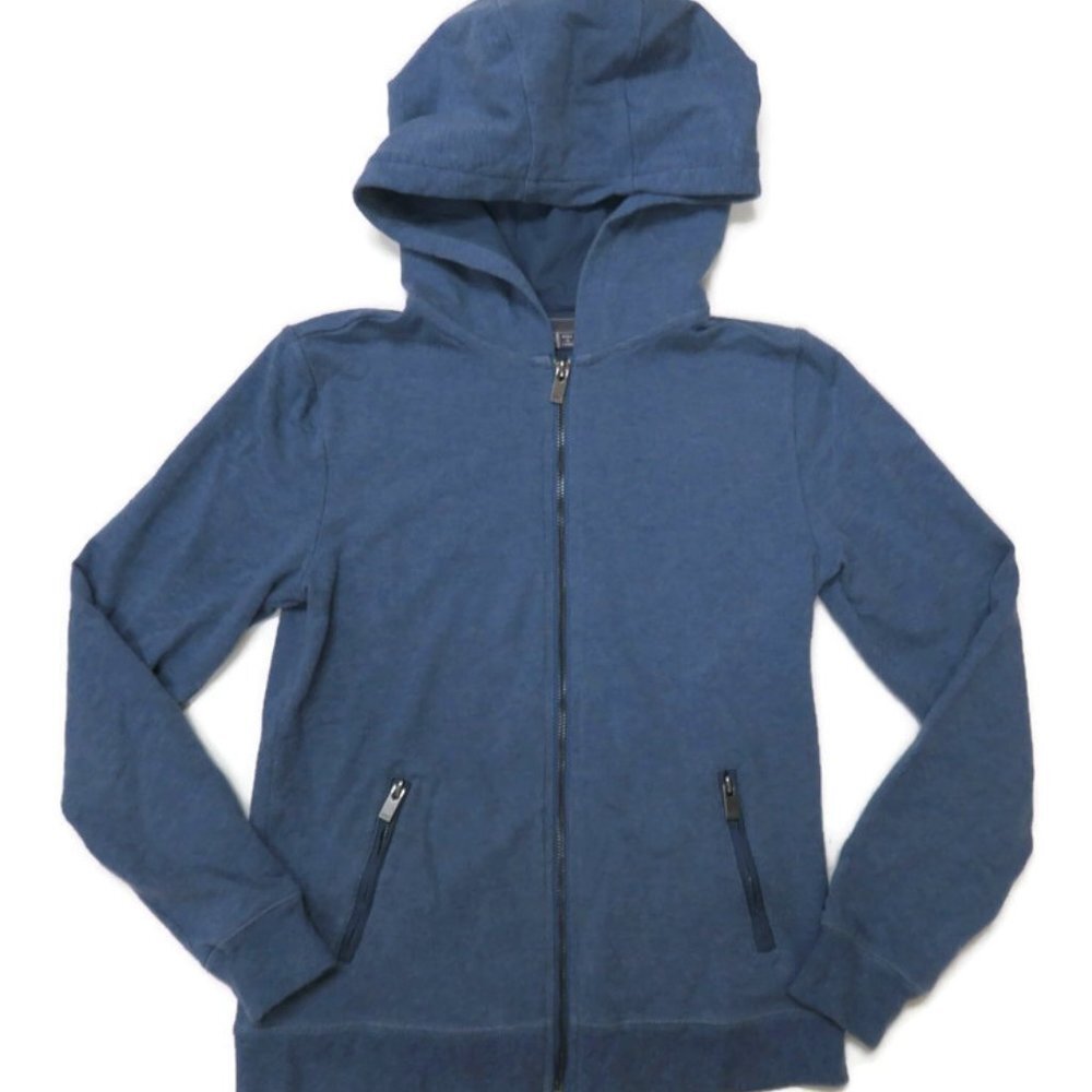 Vince French Terry Hoodie Youth Large Blue Full Zip Jacket Boys Girls Kids